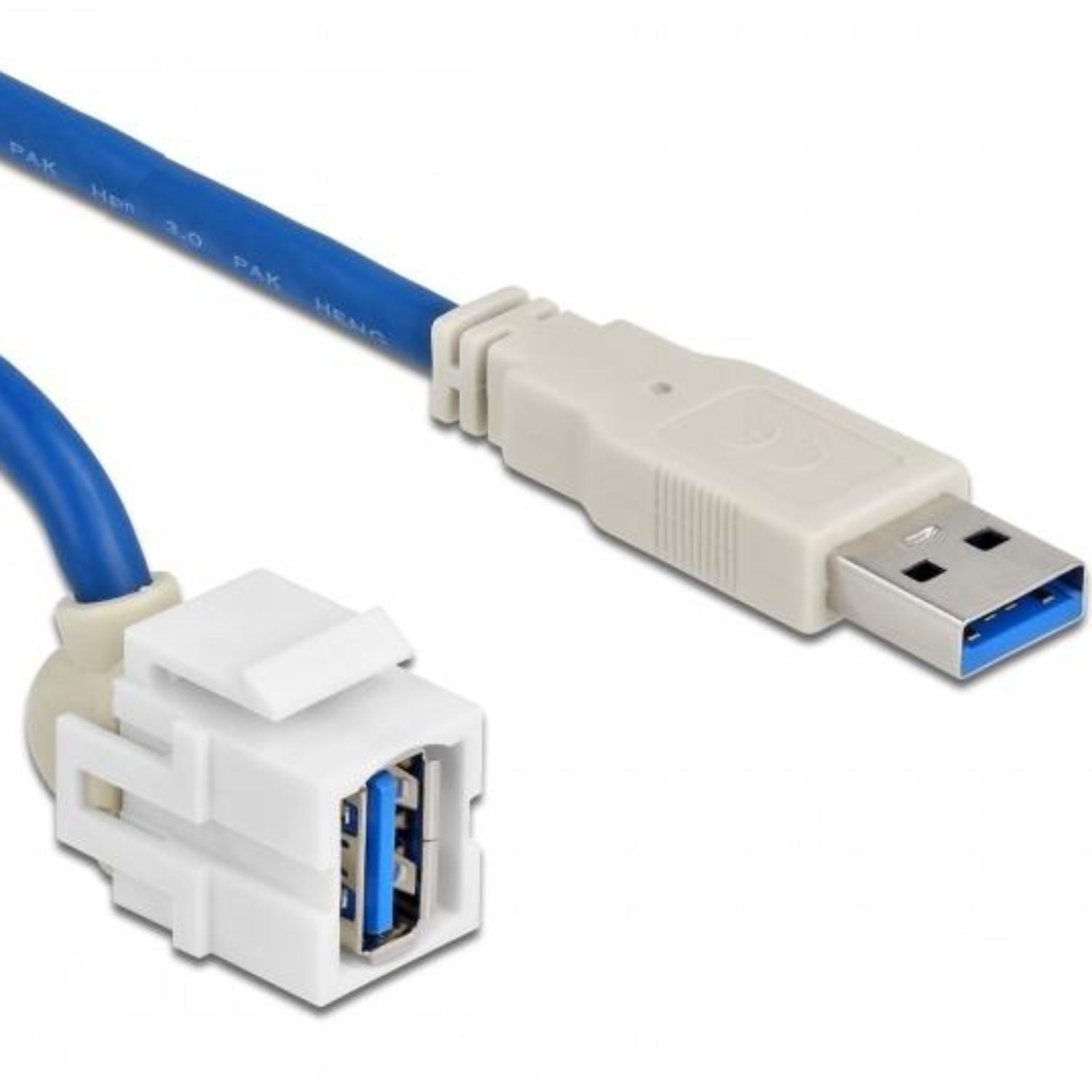 Delock Keystone Modul USB 3.0 A Buchse 250 > USB 3.0 A Stecker - Deloc