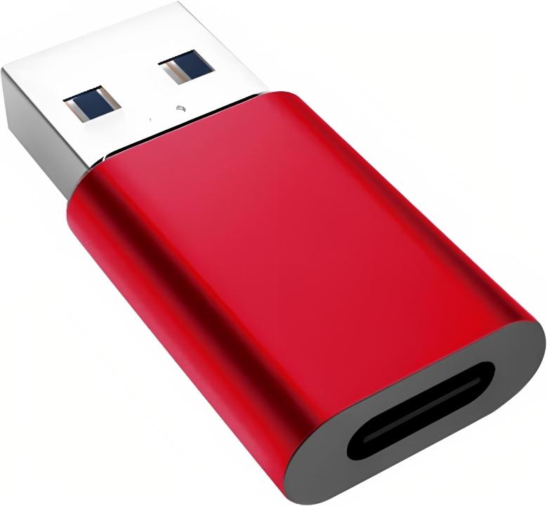 USB-C naar USB-A 3.0 adapter - rood - Allteq