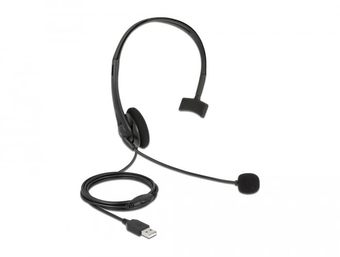 Delock USB Headset, Lautstärkeregler, PC/Notebook, 2.4m - Delock
