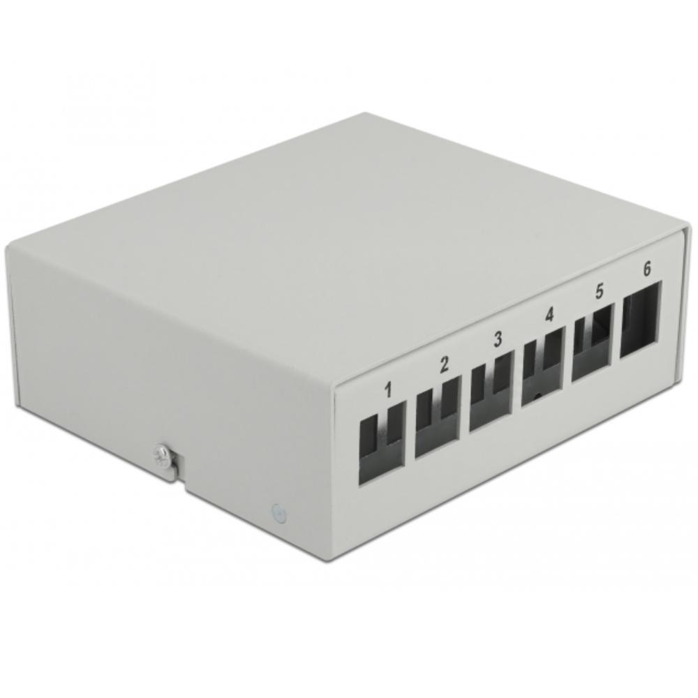 Delock Keystone Patchpanel 6 Port grau - Delock