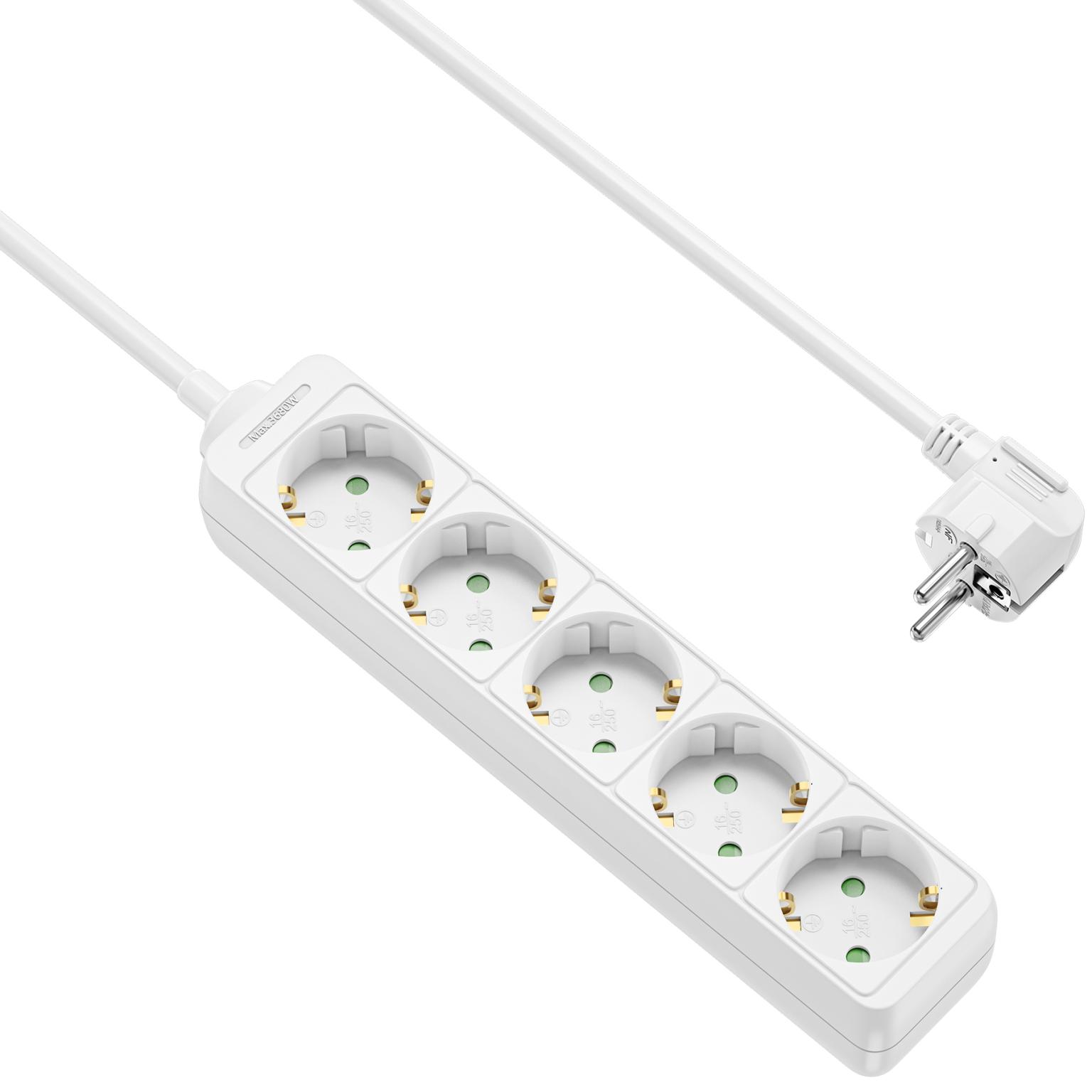 Steckdosenleiste - 5-fach - 1x Typ E/F Stecker auf 5x Typ F Buchse - B