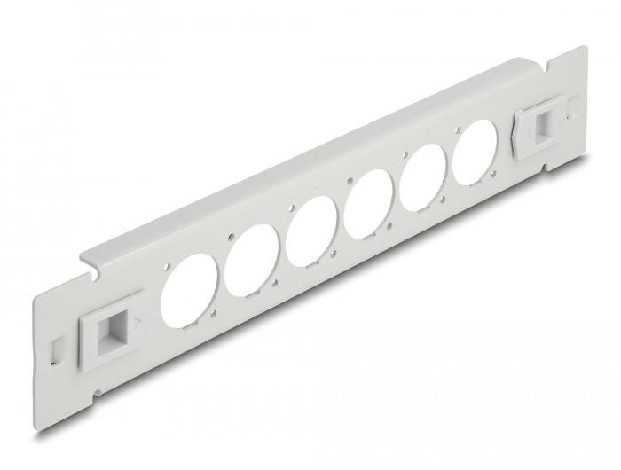 Delock 10″ D-type Patchpanel, 6 Port, grau, werkzeugfrei. - Delock