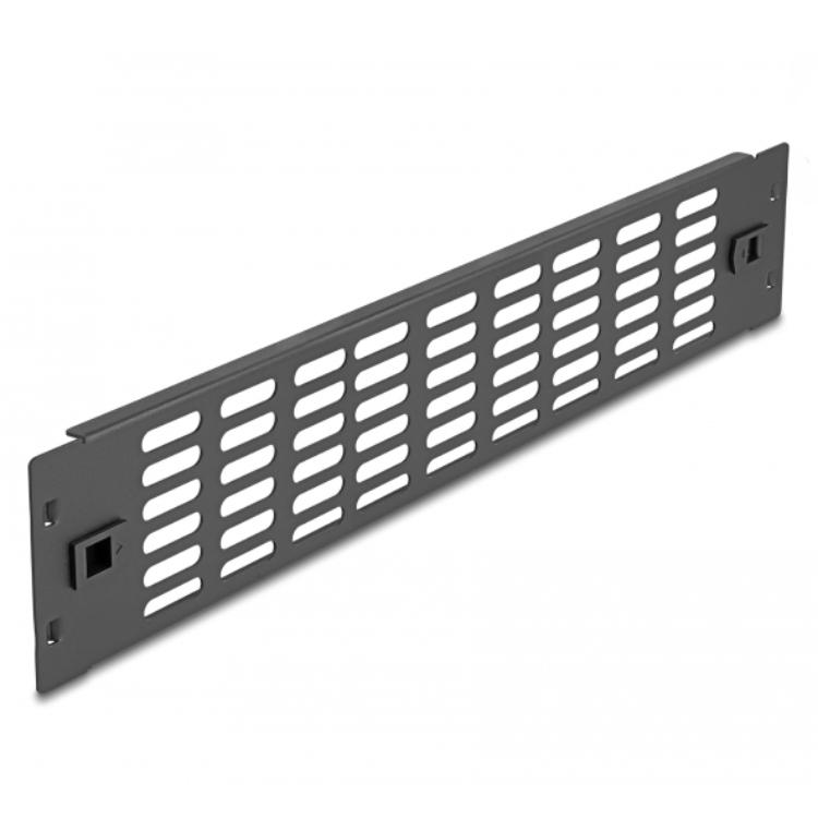 Delock 19″ Panel für Netzwerkschrank, Lüftungsschlitze, 2 HE. - HQ