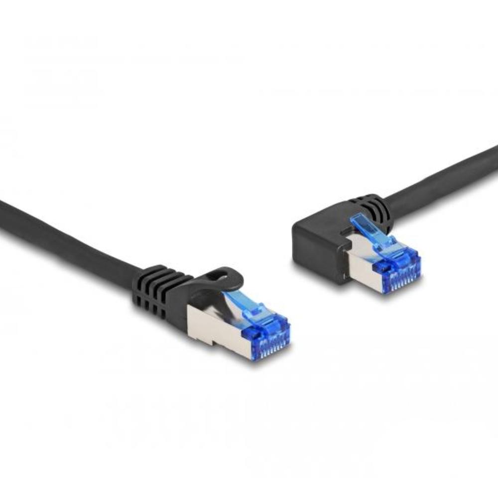 Delock RJ45 Netzwerkkabel Cat.6A S/FTP gerade / links gewinkelt 1 m sc