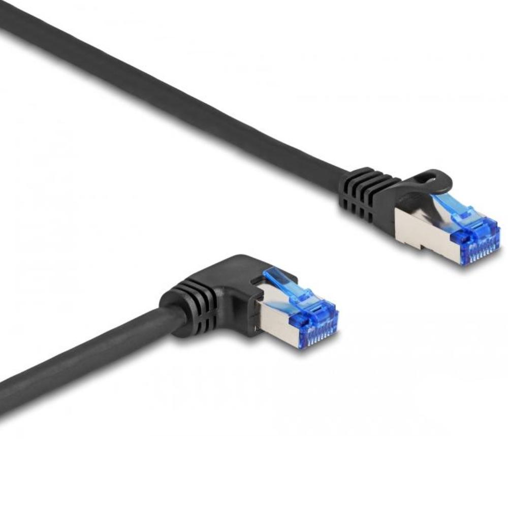 Delock RJ45 Netzwerkkabel Cat.6A S/FTP gerade / rechts gewinkelt 1 m s