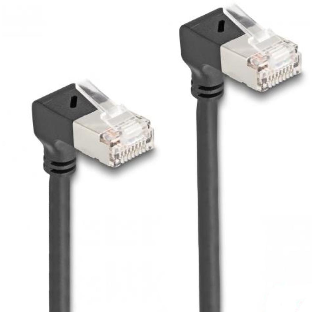 Delock RJ45 Netzwerkkabel Cat.6A S/FTP Slim 90 oben / oben gewinkelt 3