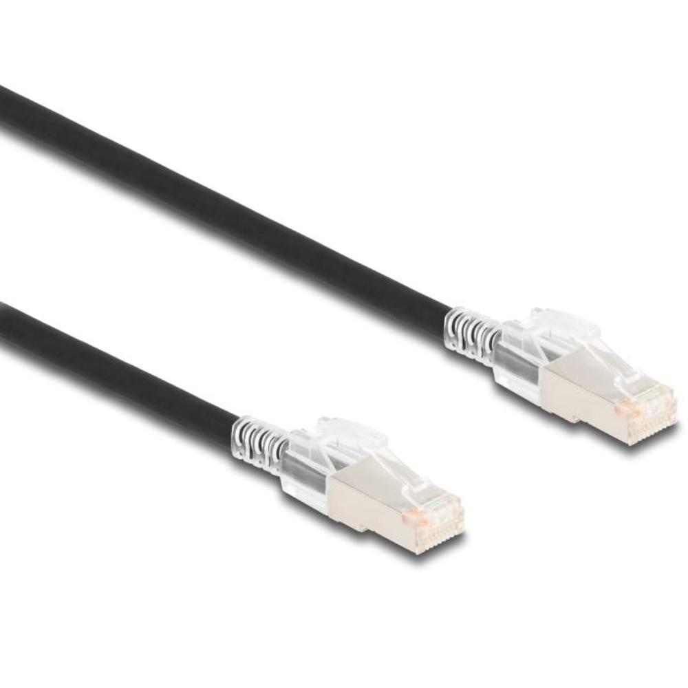 Delock RJ45 Netzwerkkabel Cat.6A S/FTP mit Secure Clips Set 3 m schwar