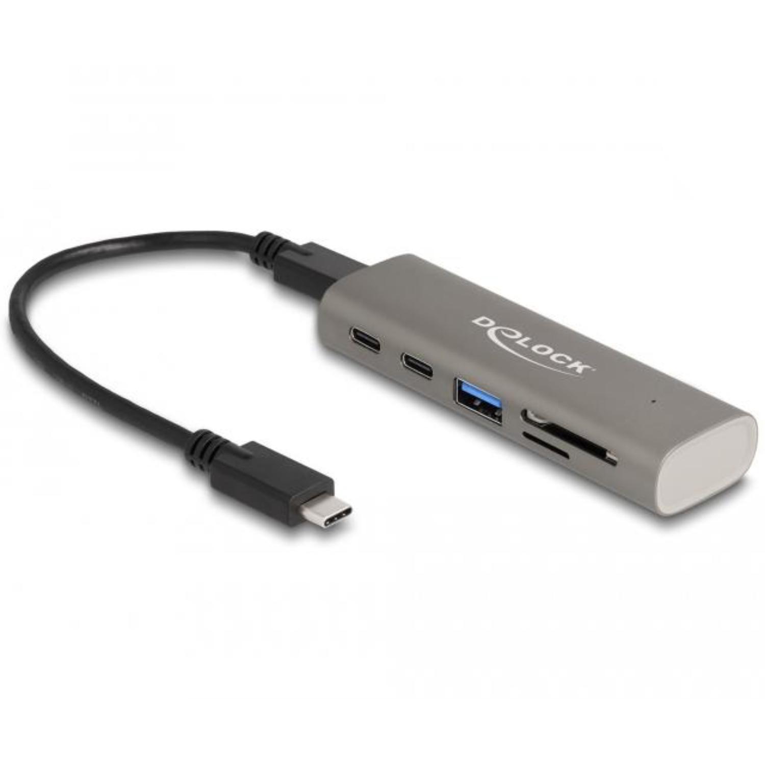 Delock USB Hub 10 Gbps, SD/Micro-SD. USB-C Kabel, 20 cm. - HQ products