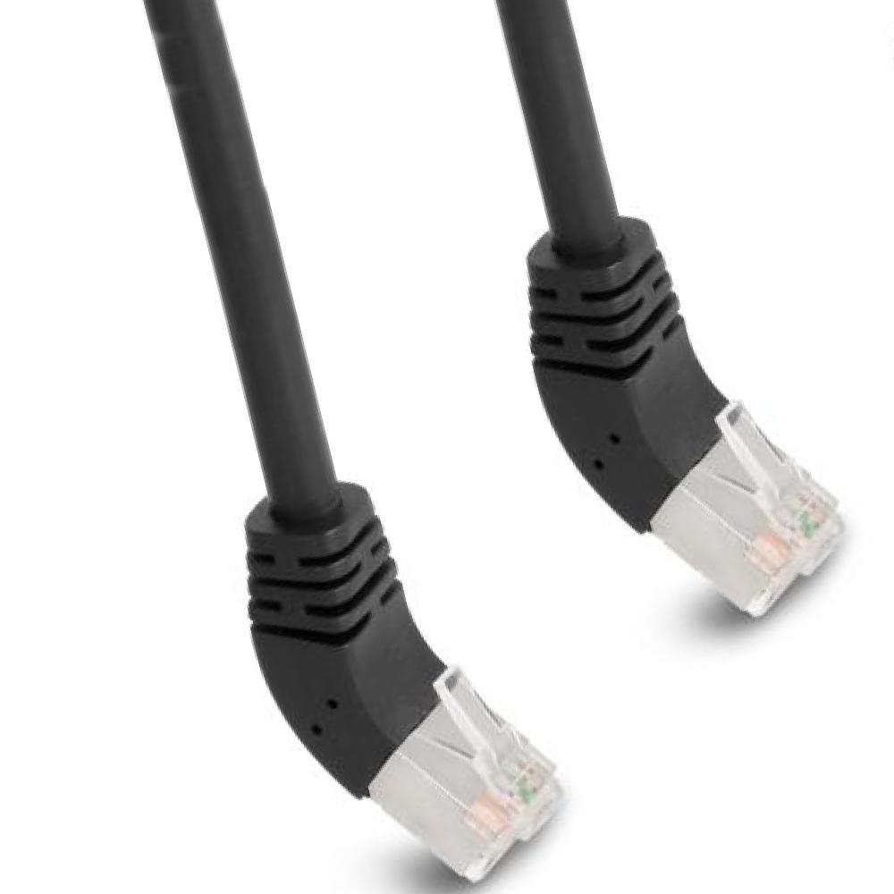 Delock RJ45 Netzwerkkabel Cat.6A S/FTP 45 nach oben gewinkelt 1 m schw