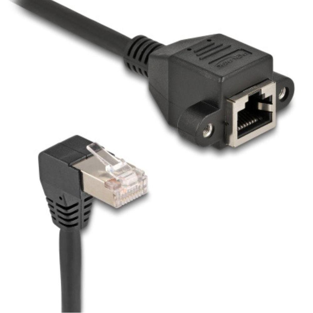 Delock Netzwerkverlängerungskabel S/FTP Stecker RJ45 Stecker 90 gewin
