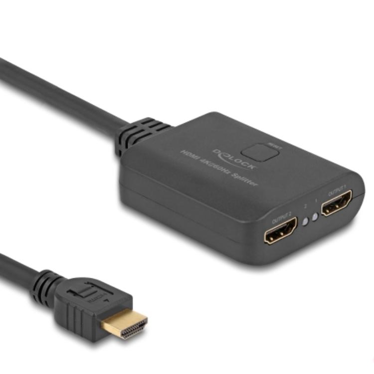 Delock HDMI Splitter, 1x HDMI in auf 2x HDMI aus, 4K 60 Hz. - HQ produ