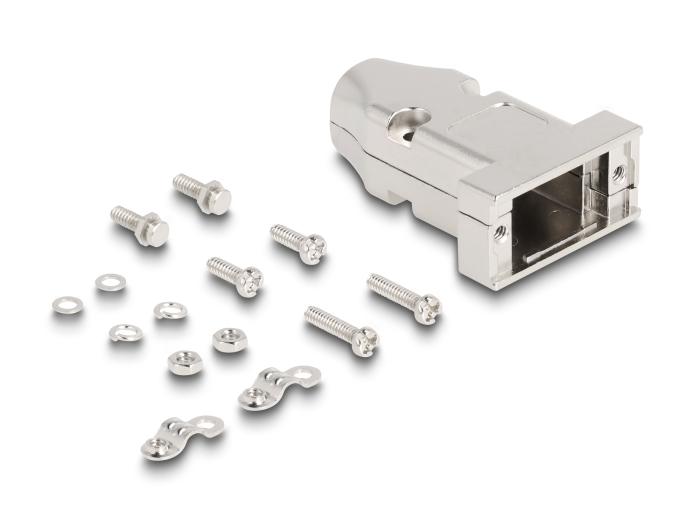 Delock D-Sub Gehäuse für 9-polige Stecker/Buchse mit Zugentlastung -