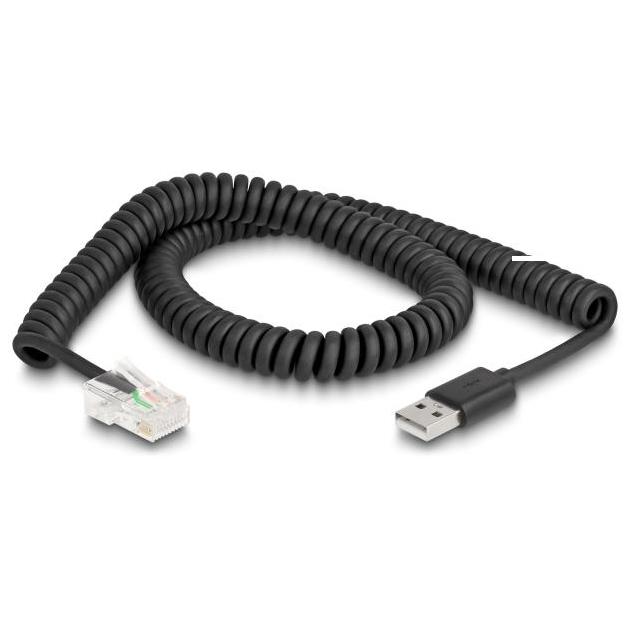 Delock RJ50 auf USB 2.0 Typ-A Barcode-Scanner Spiralkabel 2 m - HQ pro