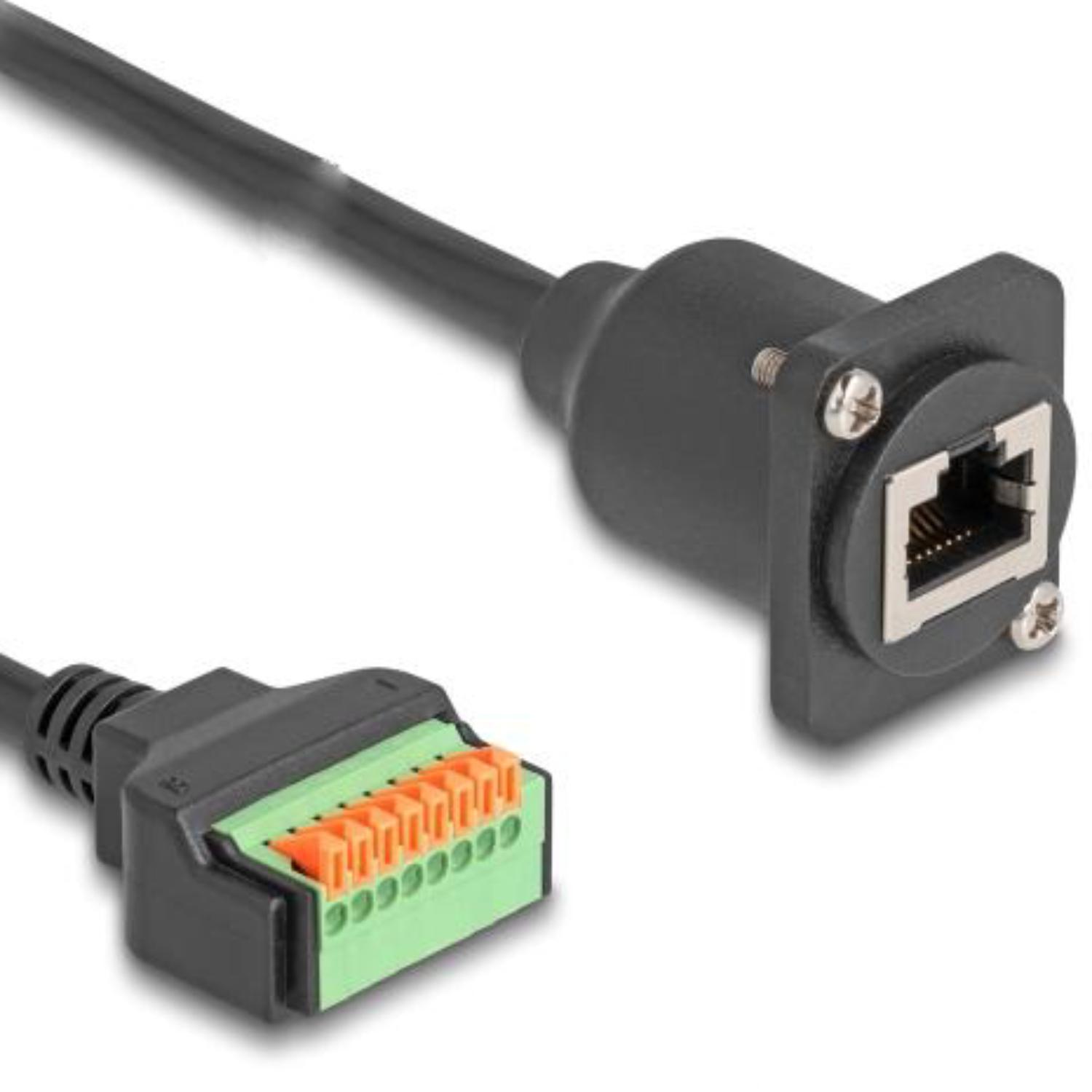 Delock D-Type Kabel RJ45 Cat.5e, schwarz, 30 cm. - HQ products