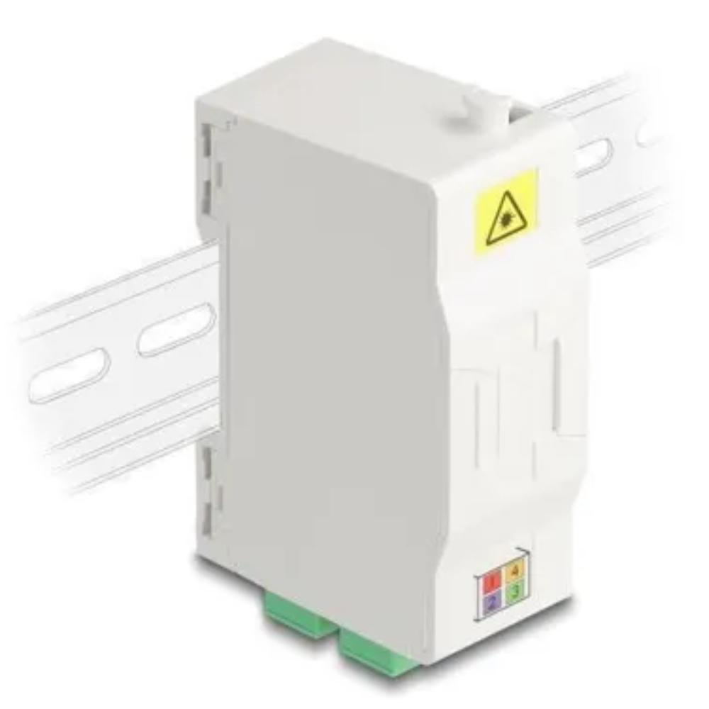DELOCK 88097 - LWL Anschlussdose, Hutschiene, mit Spleißhalter, 4x SC Simplex