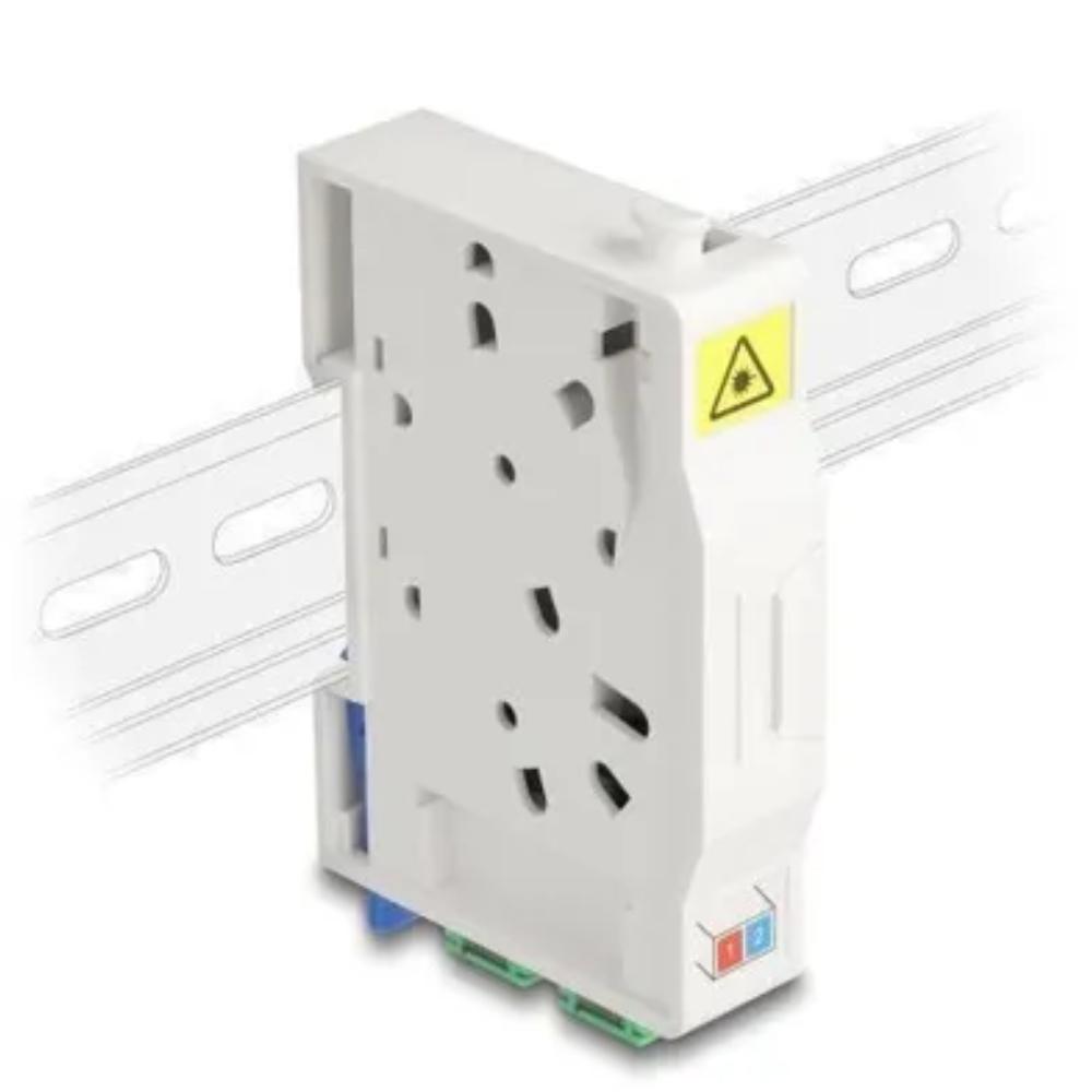 DELOCK 85935 - LWL Anschlussdose, Hutschiene, mit Spleißhalter, 2x SC Simplex