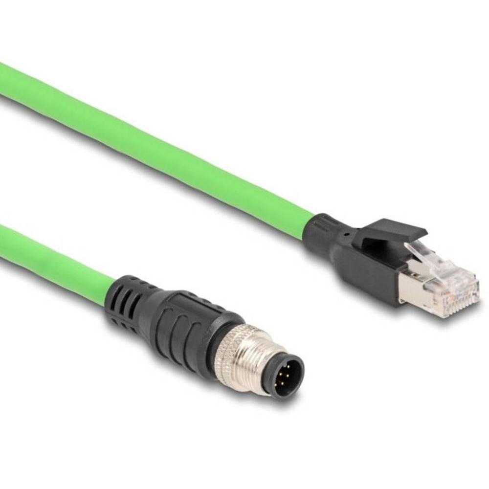 Delock M12-Kabel A-codierte 8-poliger Stecker auf RJ45-Stecker PUR (TP