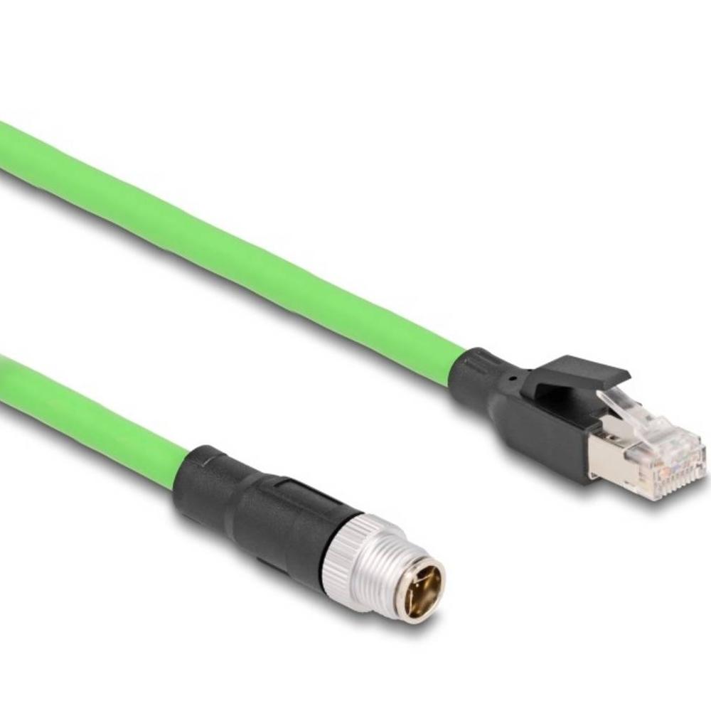 Delock M12-Kabel X-kodiert 8-polig Stecker auf RJ45-Stecker PUR (TPU)