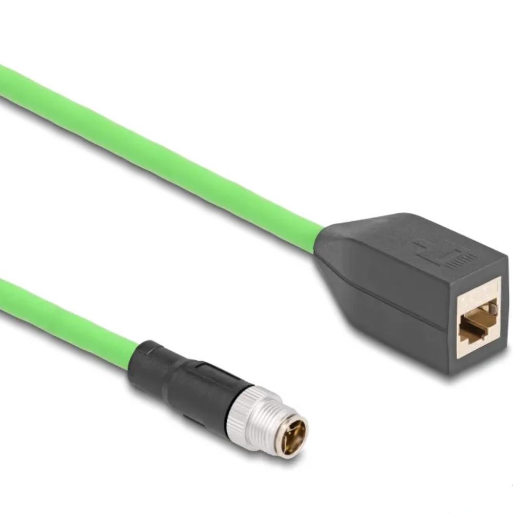Delock M12 X-codiert zu RJ45 PUR (TPU) 0,5 m - Delock