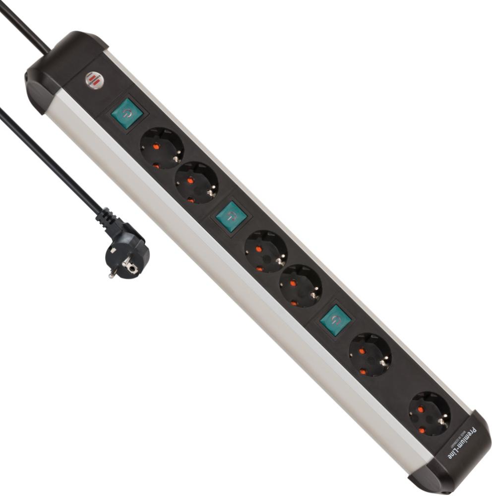 Premium-Alu-Line Steckdose 6-fach - Brennenstuhl