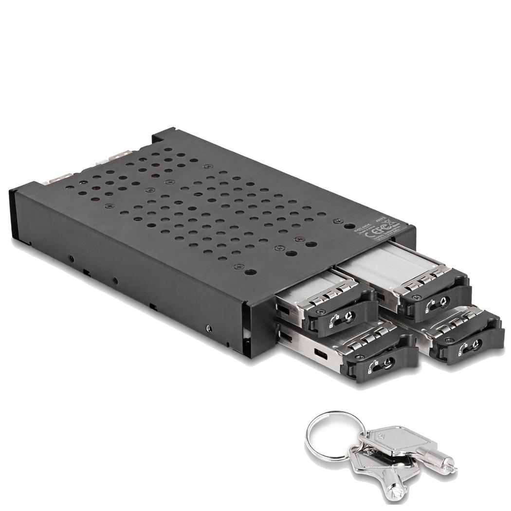 Delock 3.5″ Wechselrahmen für 4 x M.2 NVMe SSD mit Slim SAS SFF-865
