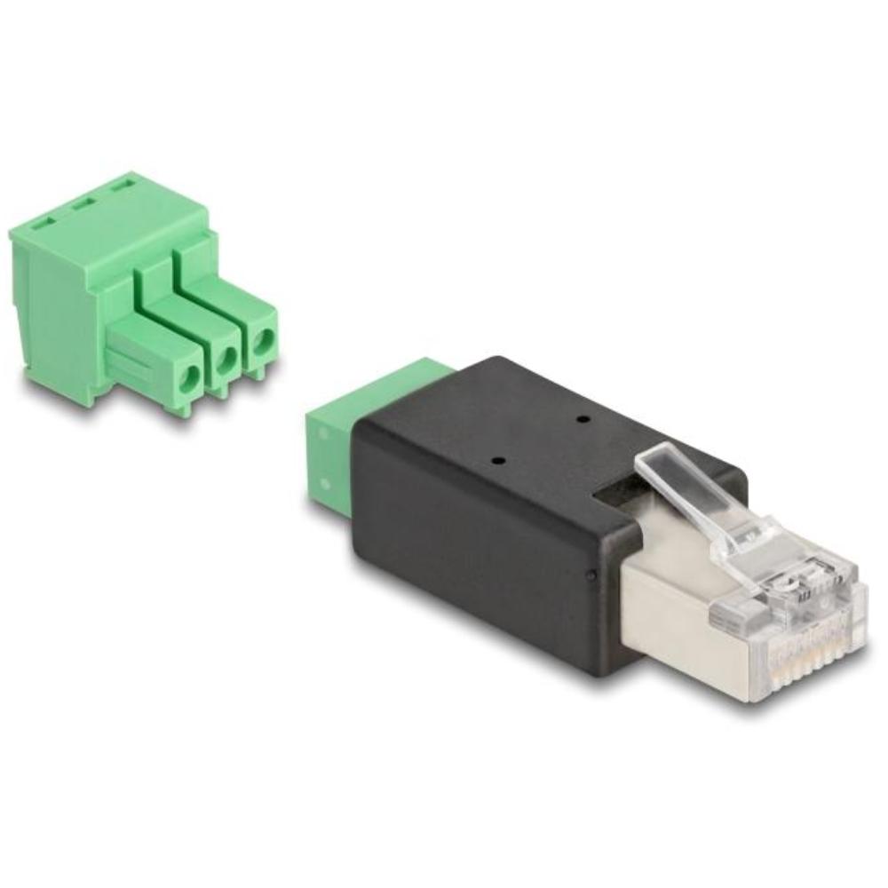 Delock RJ45 Stecker zu Terminalblock Adapter 3-polig, zweiteilig - HQ