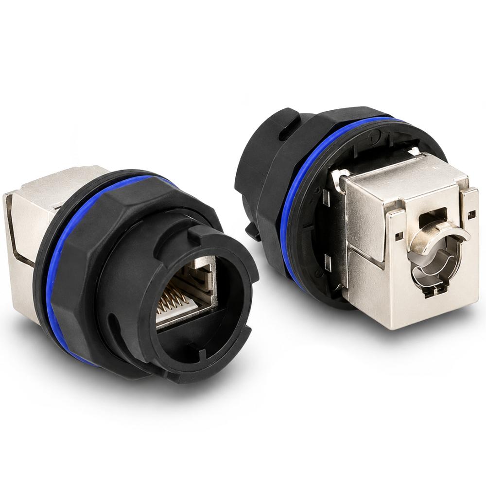 Panel Mount - RJ45 female zu LSA - Cat 6A