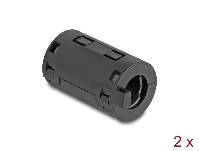 Delock Ferritkern / Ferritring voor ronde kabels 11 mm 2 stuks zwart