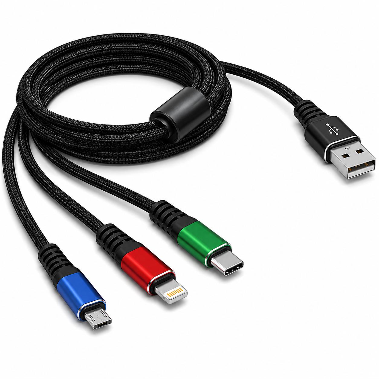 Delock USB-Ladekabel 3 in 1 Typ-A auf Lightning™ / Micro-USB / USB T