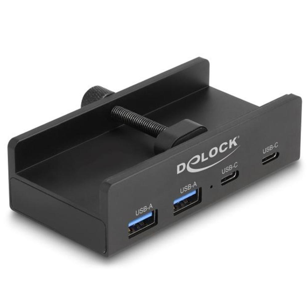 USB A und USB C Hub mit 4 Ports für Schreibtischmontage