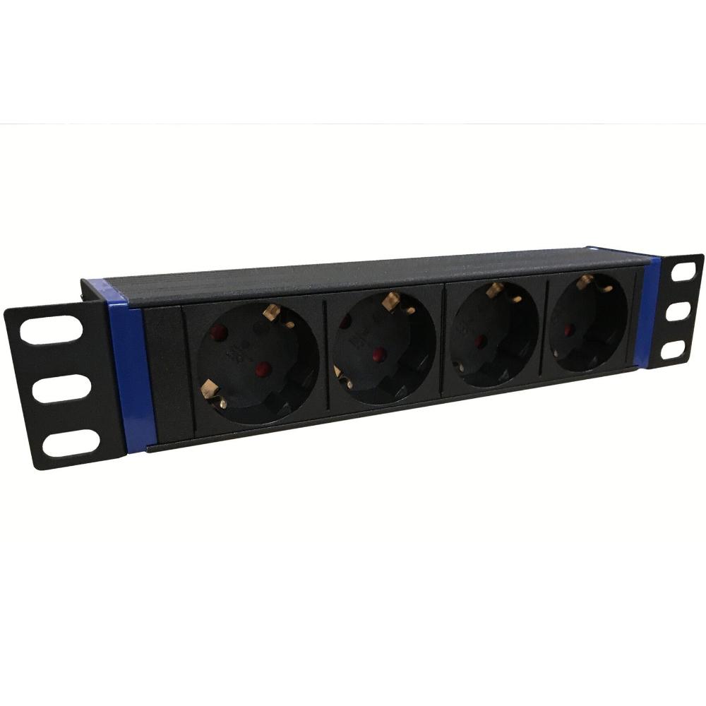 Dsit Steckdose 4-fach 10 Zoll 220-250V - 1A Patchfeld Wandgehäuse Datenrau