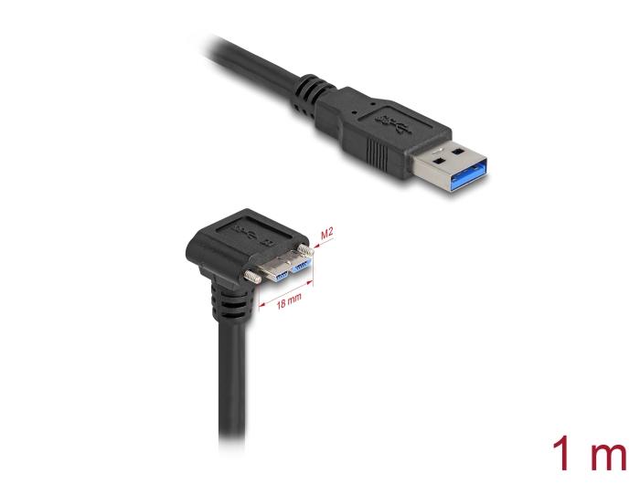 Delock USB 5 Gbps Kabel USB Type-A Stekker recht op USB Micro-B Stekker 90