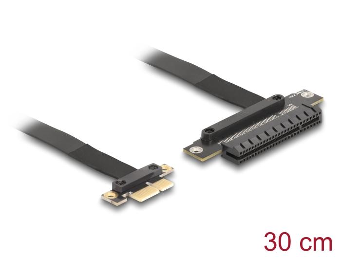 Delock Riserkaart PCI Express 3.0 x1 Stekker op x8 Slot met Kabel 30 cm