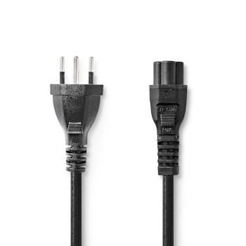 Stromkabel CH Type 12 IEC-320-C5 Gerade Gerade Vernickelt 2.00 - Nedis