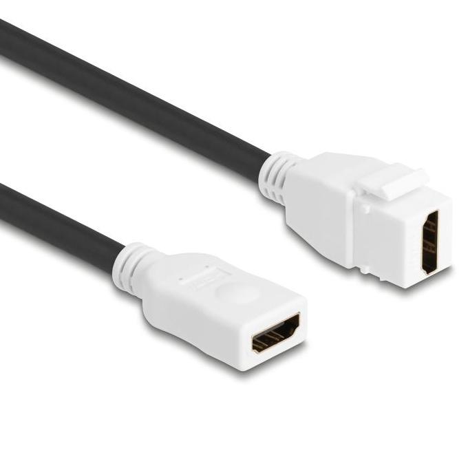 Delock Keystone Modul Kabel HDMI Buchse zu Buchse 8K 60 Hz 20 cm weiß