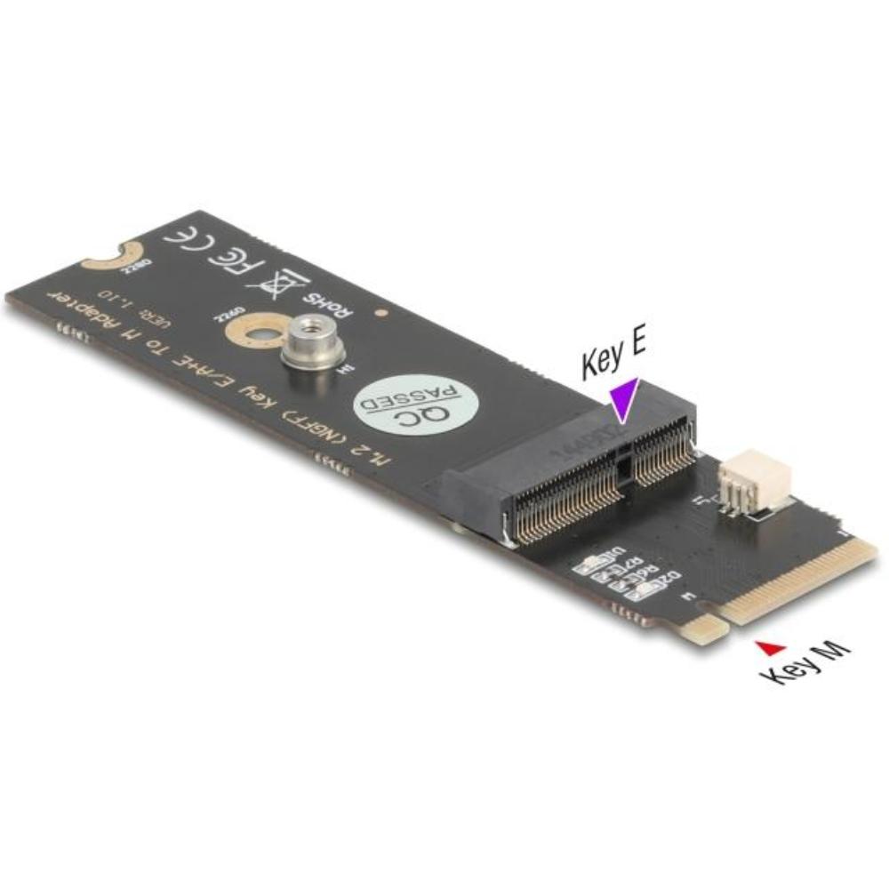 Delock Konverter M.2 Key M Stecker zu M.2 Key E Slot für USB und PCIe