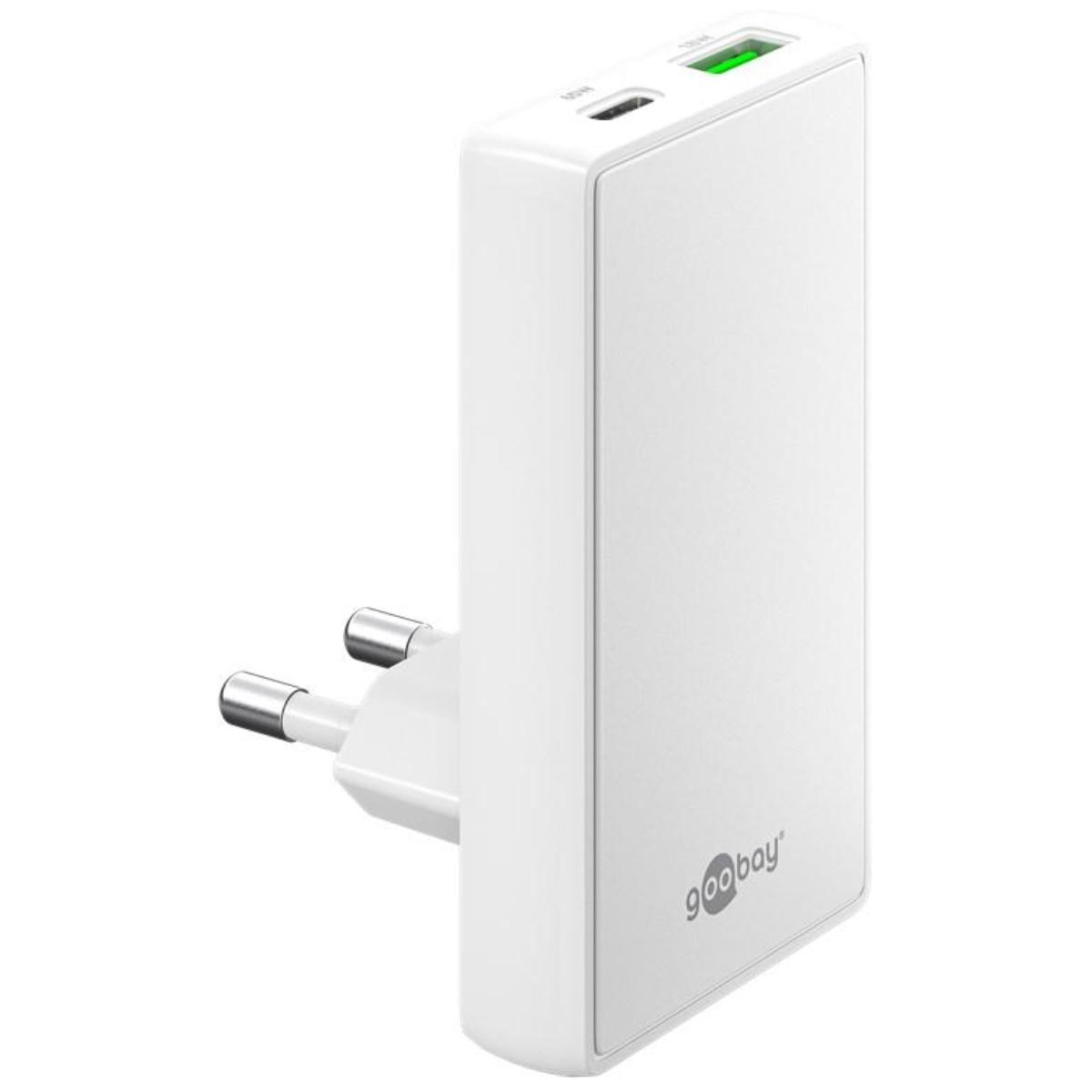 USB-C™ PD GaN Dual-Schnellladeger 90 Flat (65 W) weiß - Goobay