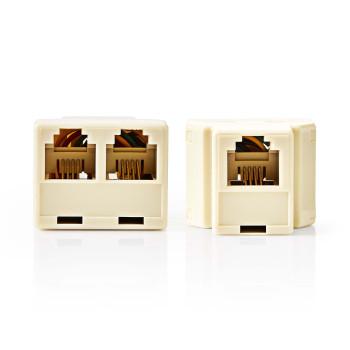 Telekommunikations-Splitter RJ11 Buchse 2x RJ11 (4/6) Buchse ABS Elfen