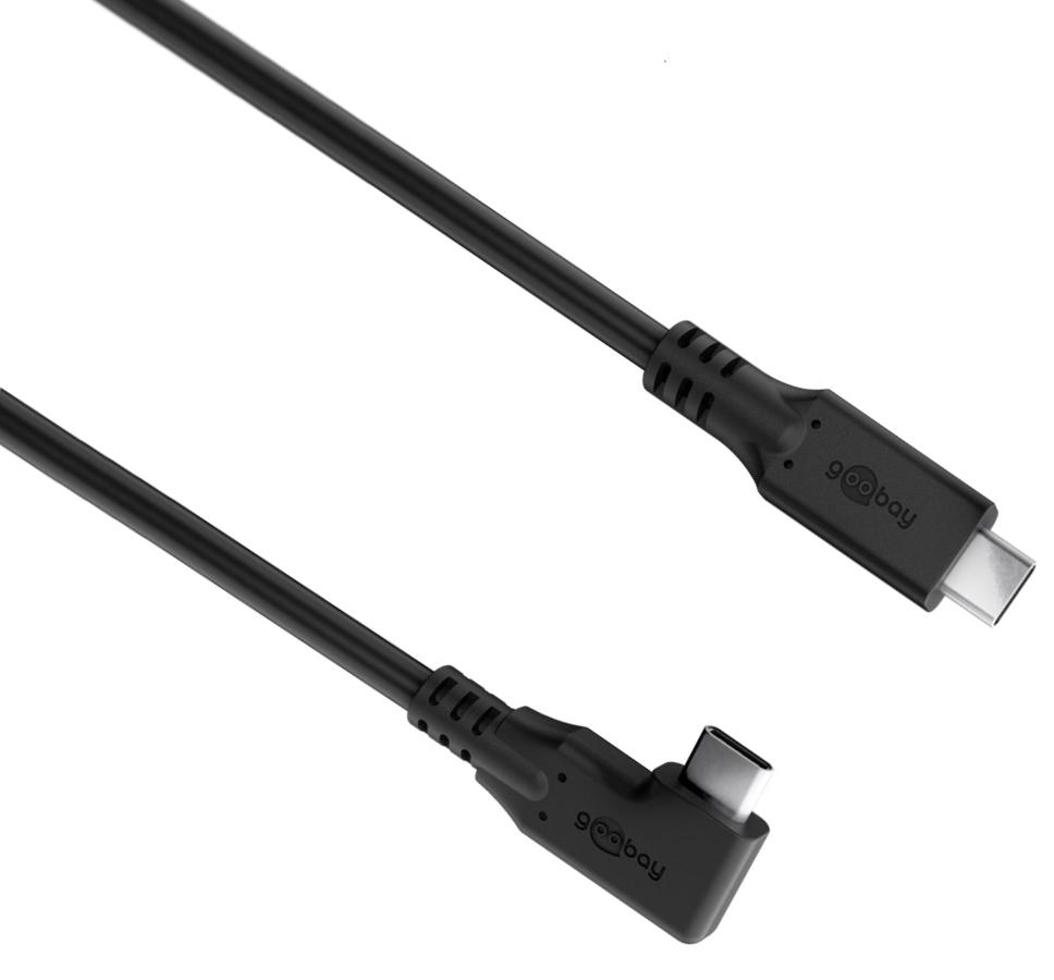 USB-C™ Kabel 90, USB4™, 1 m, Schwarz - Goobay