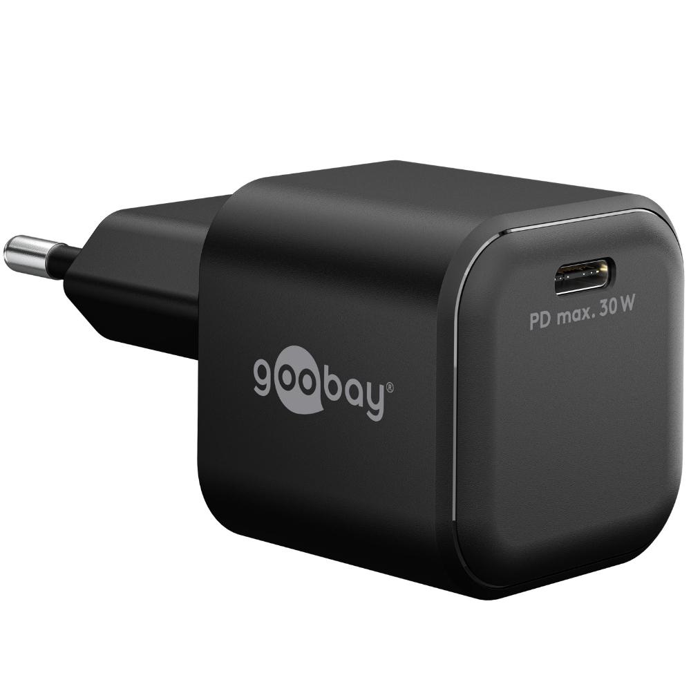 USB-C™ PD GaN Schnelladegerät Nano (30 W) schwarz - Goobay