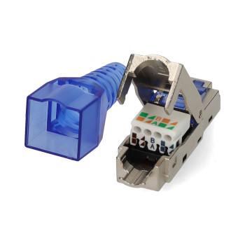 RJ45-Stecker Stecker Werkzeuglos CAT7 Gerade Vergoldet 2 Stück Metall