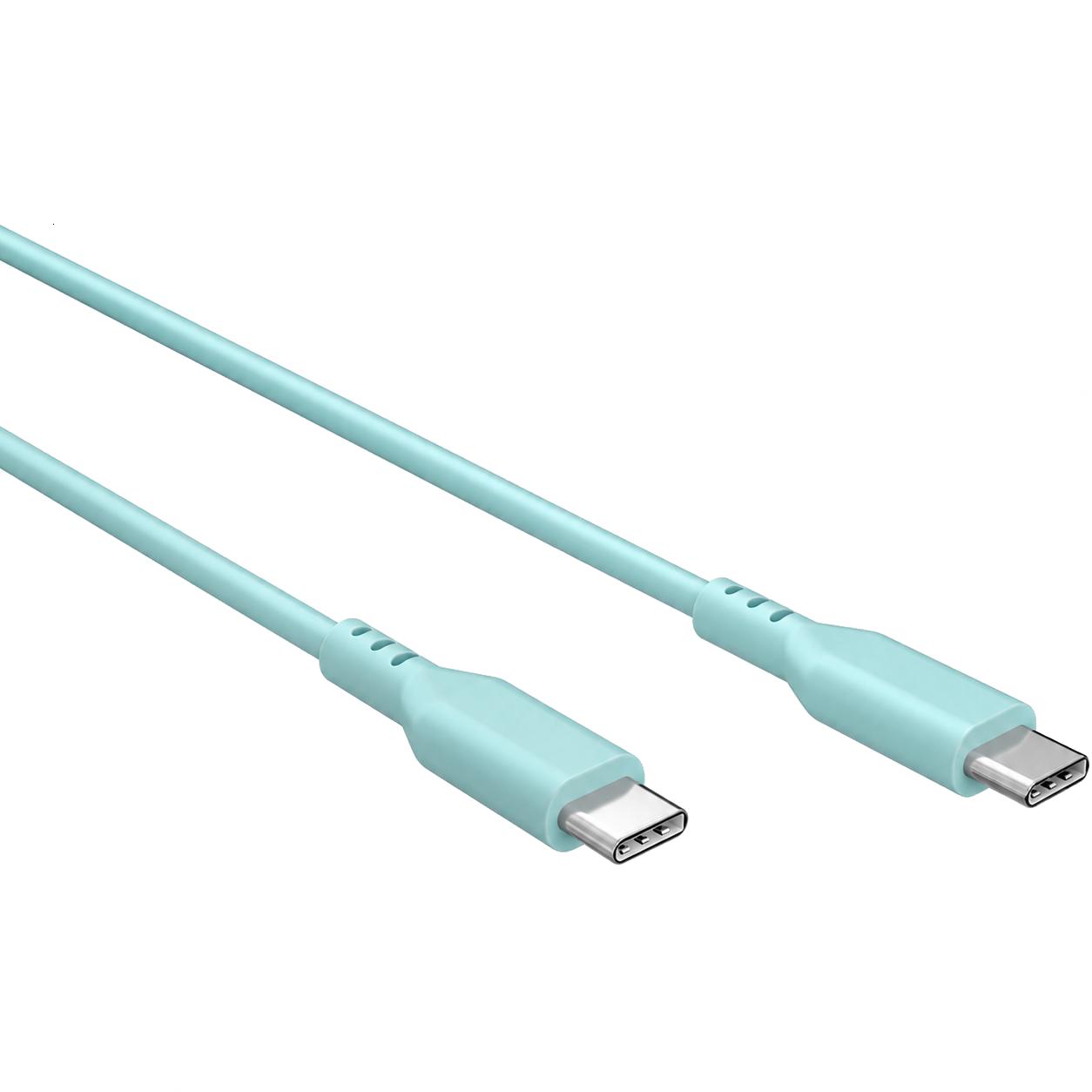 Set aus 2 USB-C-Silikonkabeln, 1,5 m, türkis - Goobay