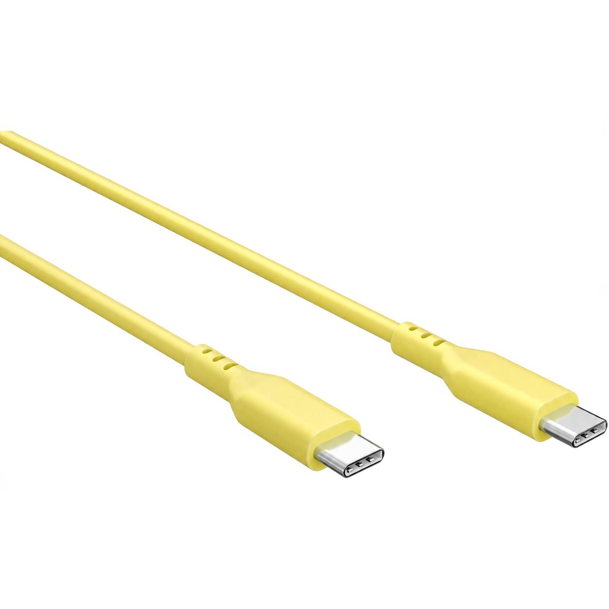 Set aus 2 USB-C-Silikonkabeln, 1,5 m, gelb - Goobay