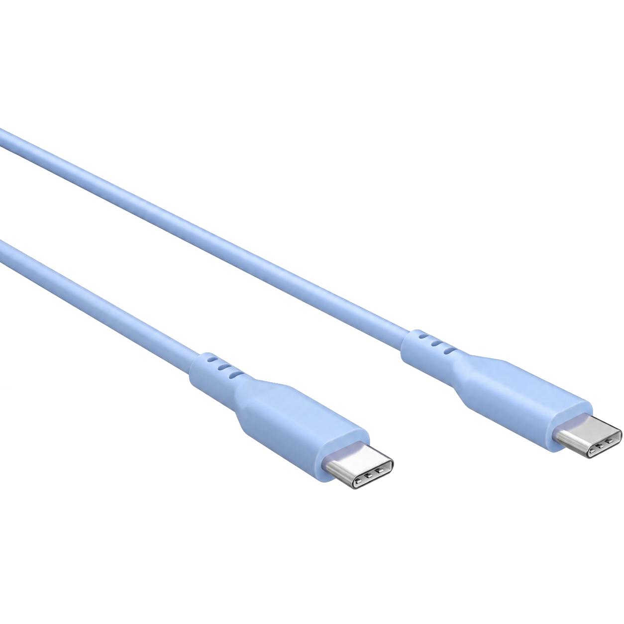 Set aus 2 USB-C-Silikonkabeln, 1,5 m, Blau - Goobay
