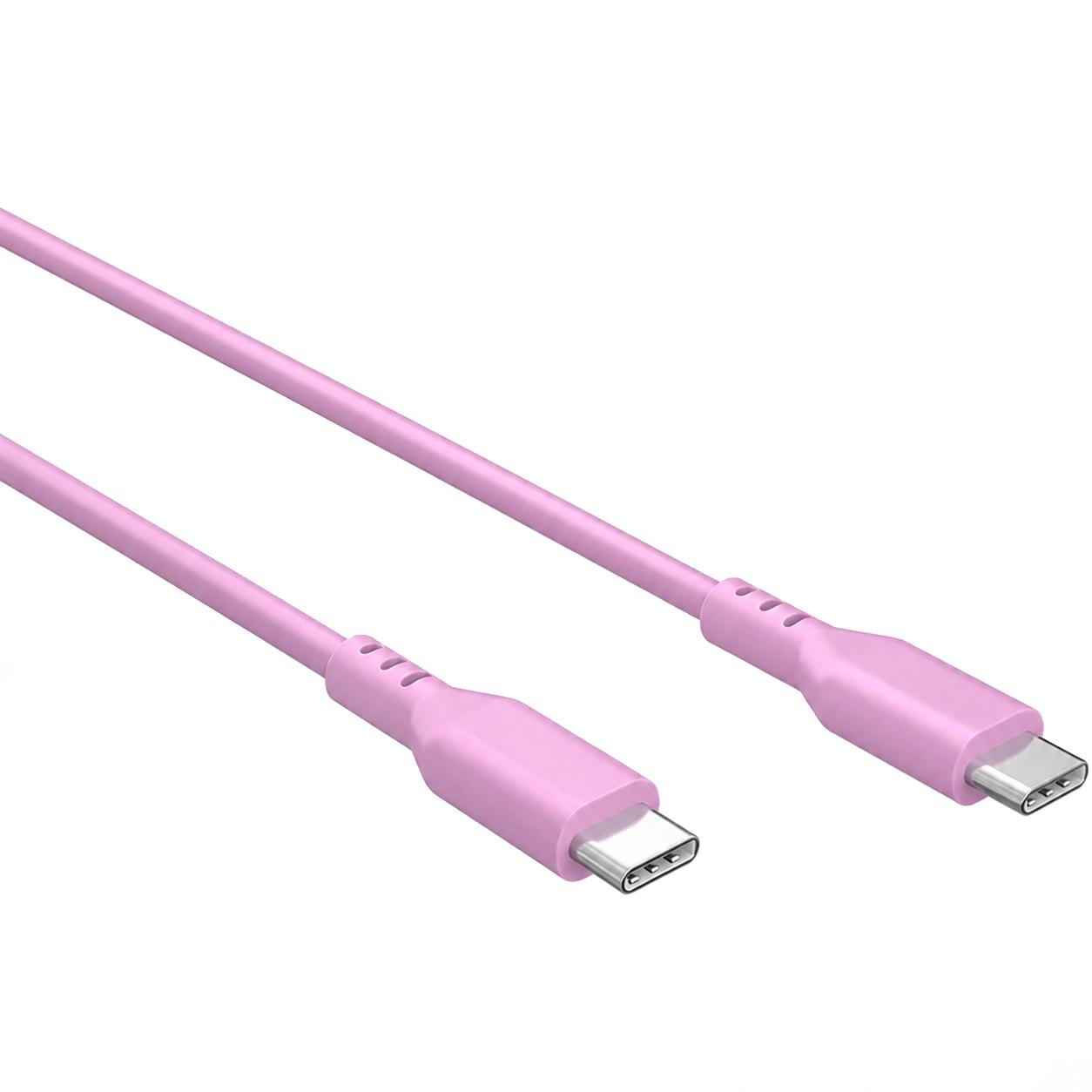Set van 2 USB-C-Silikonkabel, 1,5 m, pink - Goobay