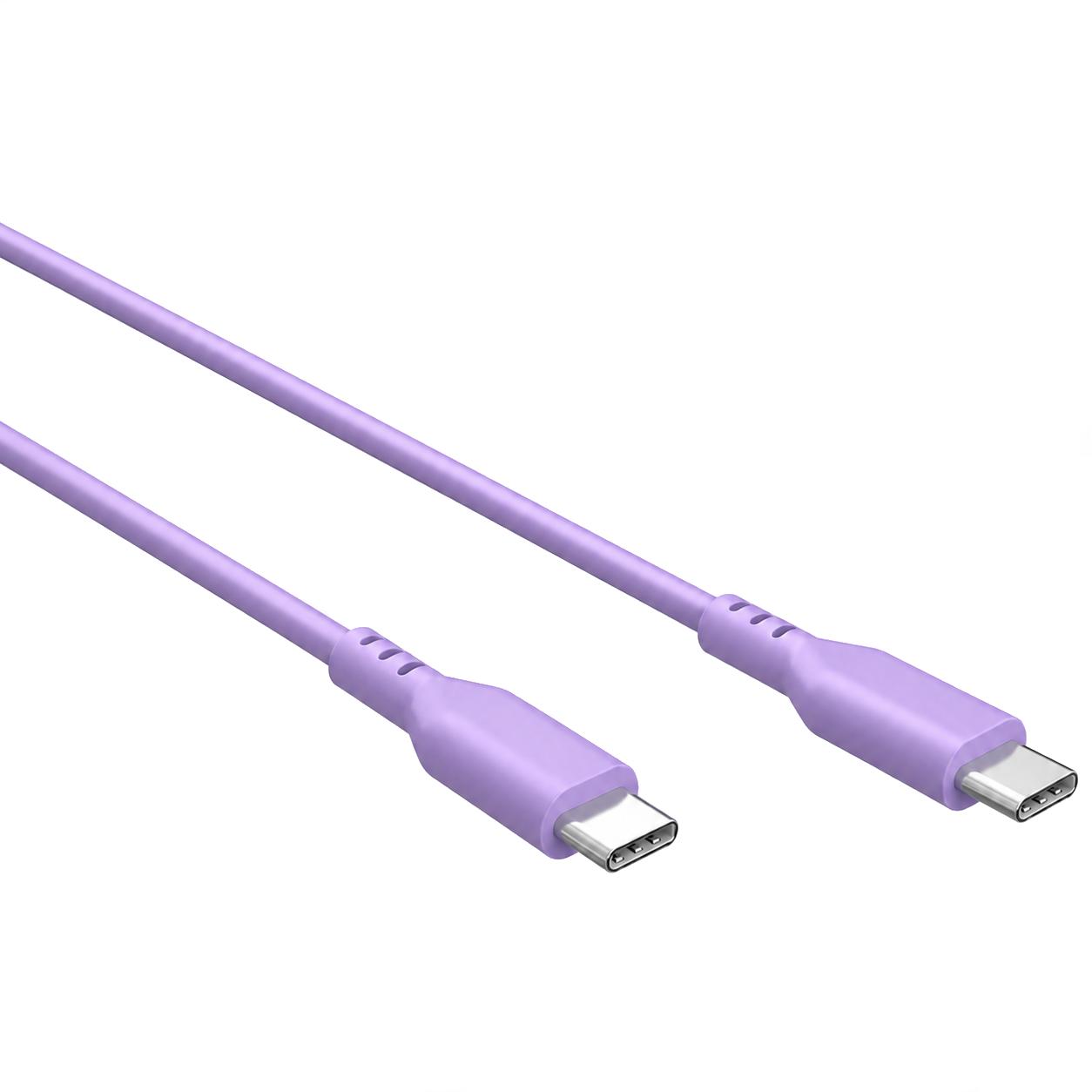 2er-Set USB-C-Silikonkabel, 1,5 m, lila - Goobay