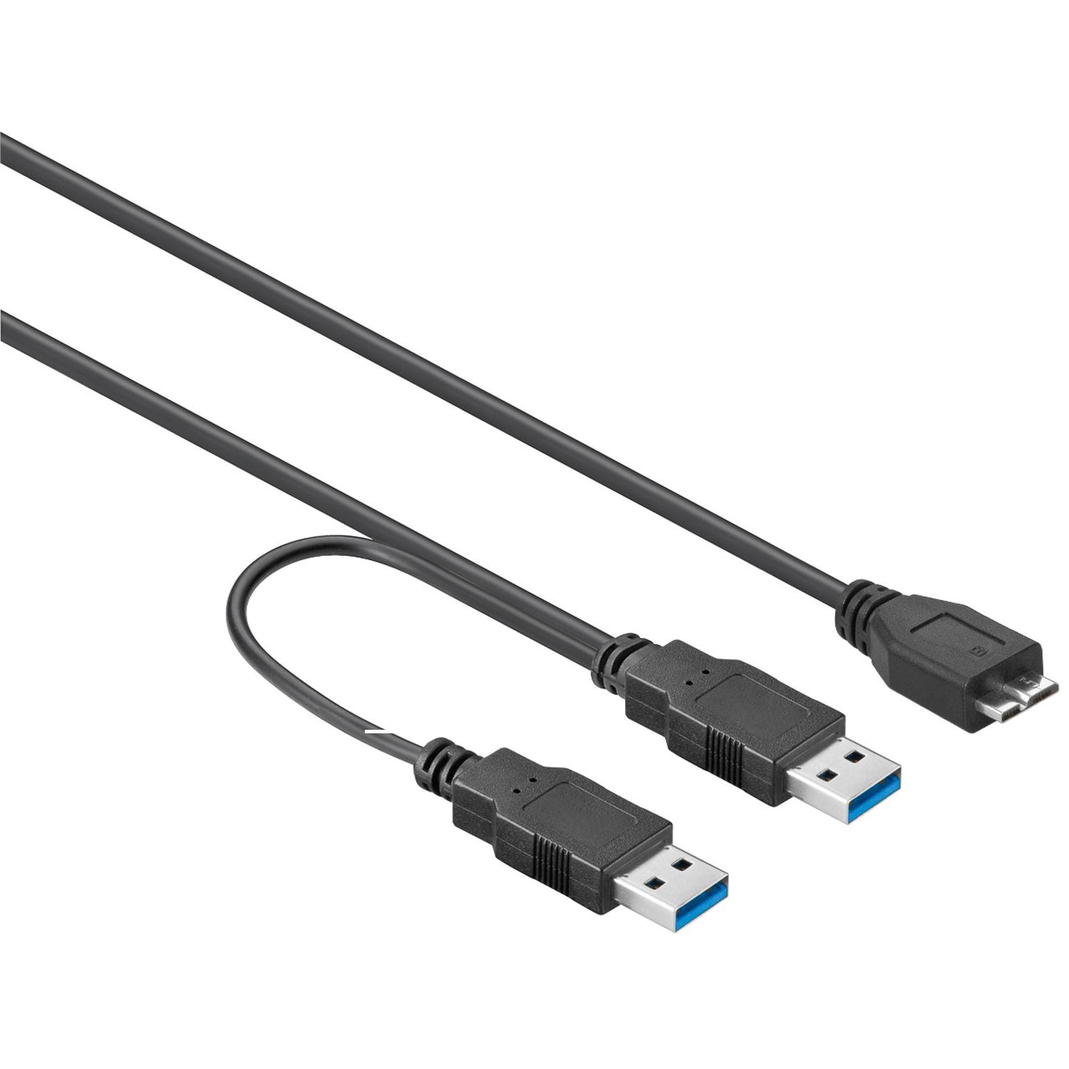 USB-A-auf-USB-Micro-B - 0.3 Meter - Schwarz - Goobay