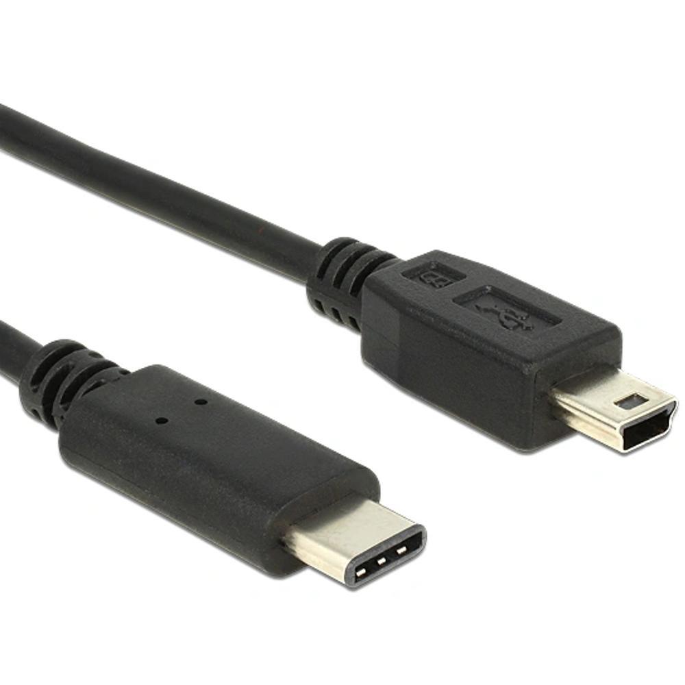 USB C naar USB mini kabel - Versie: - HighSpeed Aansluiting 1: USB C male Aansluiting 2: USB mini male Lengte: meter