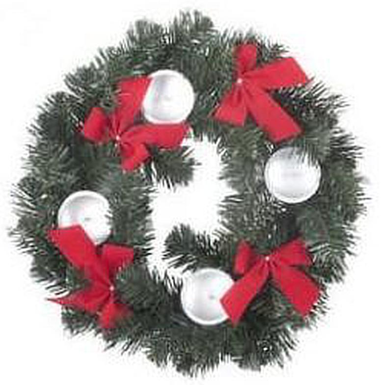 Kerstkrans met kaarshouders Afbeelding