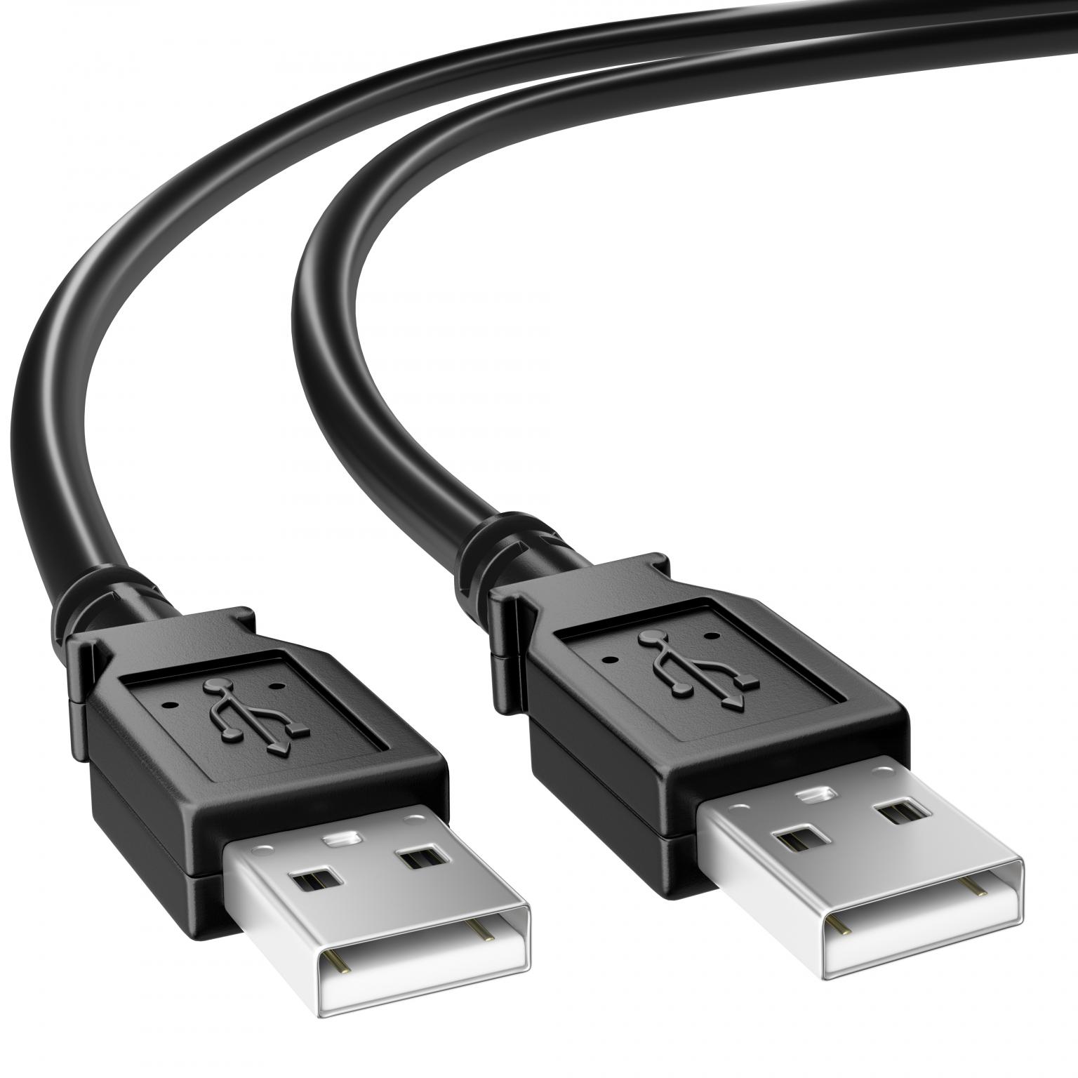 Rechtsaf Buigen Bliksem USB 2.0 Kabel - USB 2.0 kabel, Connector 1: USB A male, Connector 2: USB A  male, 3 meter.